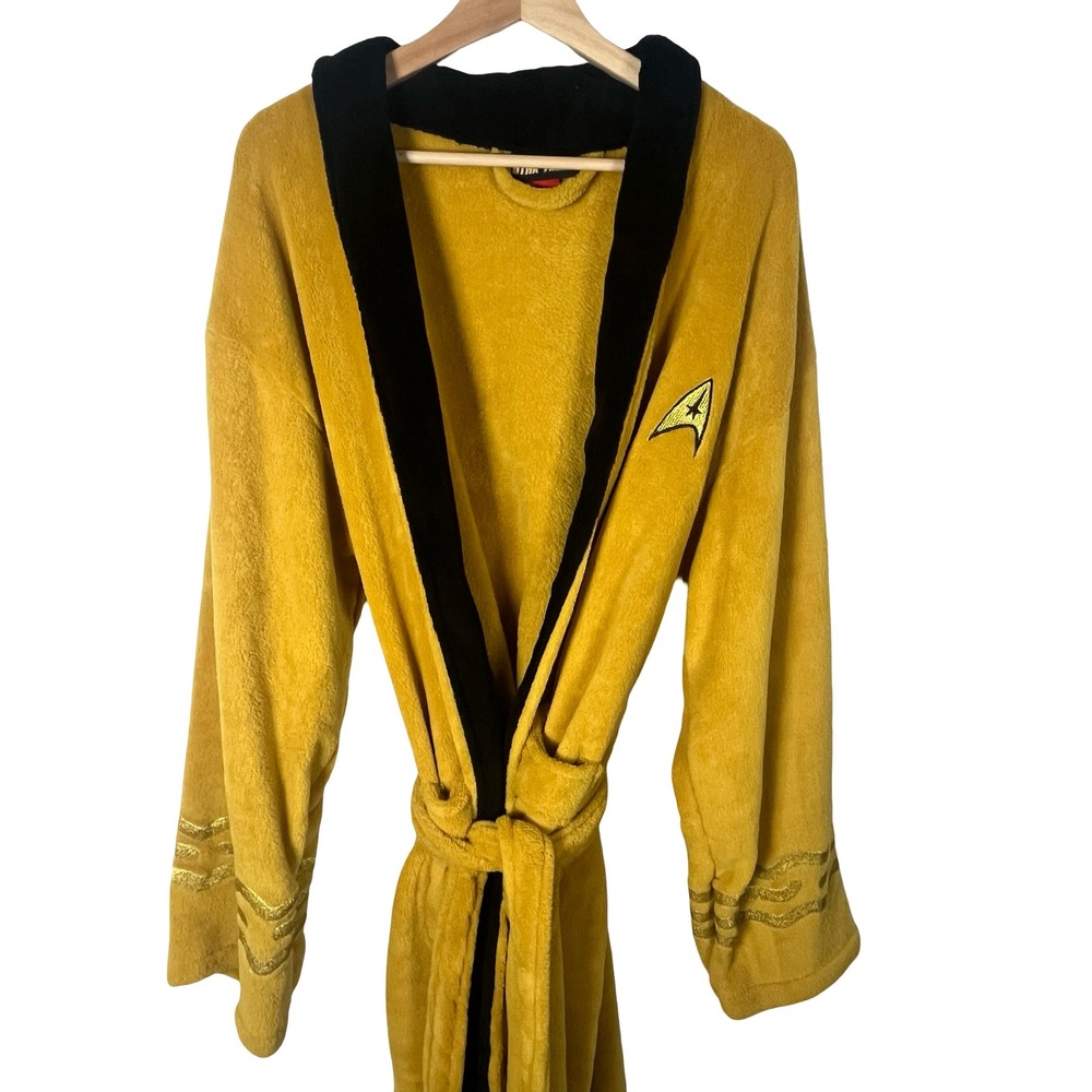 Star Trek Captain Kirk Command Gold Fleece Bathrobe Robe Robe Factory One Size